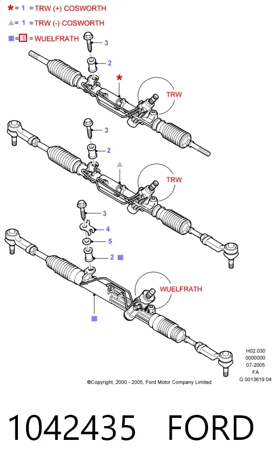 Рулевая рейка 1042435 Ford
