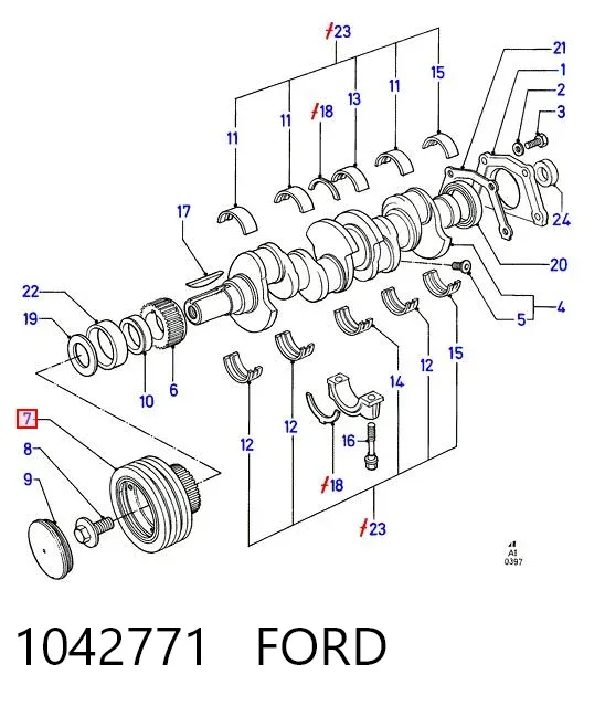 Шкив коленвала 1042771 Ford