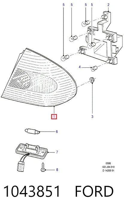 Задний фонарь 1043851 Ford