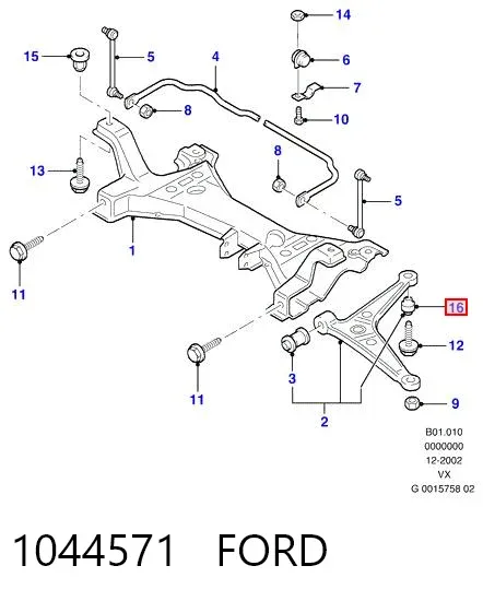 Сайлентблок переднего рычага 1044571 Ford