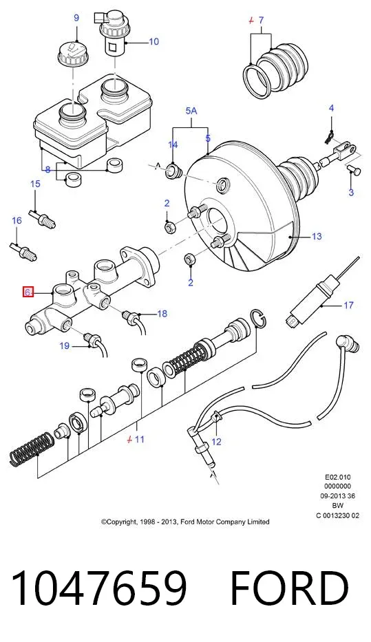 Главный тормозной цилиндр 1047659 Ford