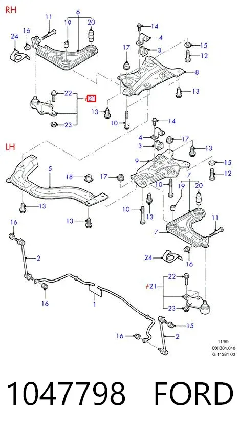 Нижняя шаровая опора 1047798 Ford