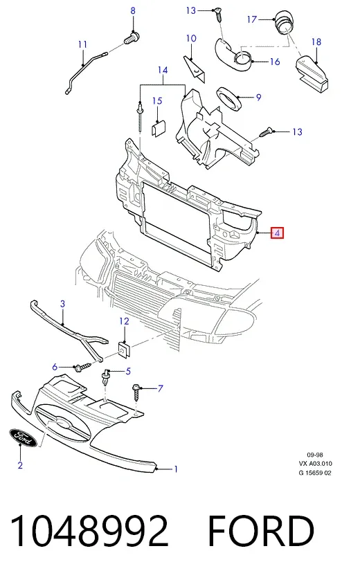 Рамка радиатора Volkswagen Sharan I