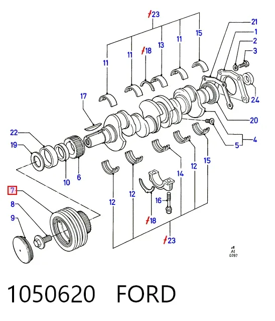 Шкив коленвала 1050620 Ford