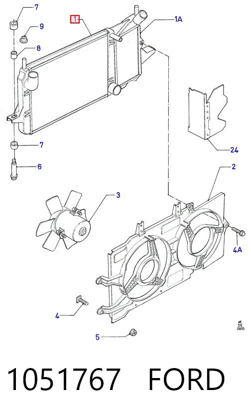 Радиатор 1051767 Ford