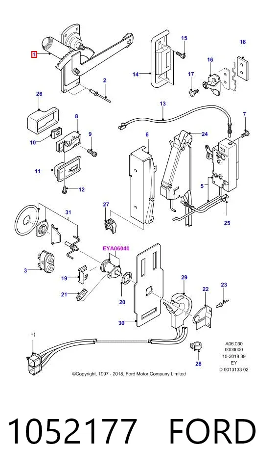 Стеклоподъемник передней левой двери 1052177 Ford