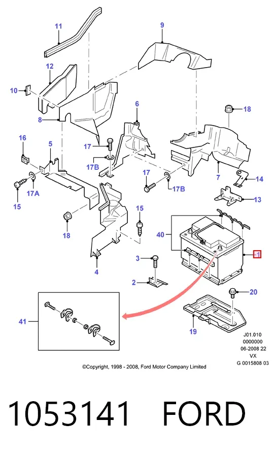 Аккумулятор 1053141 Ford