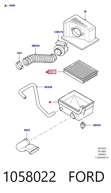 Воздушный фильтр 1058022 Ford