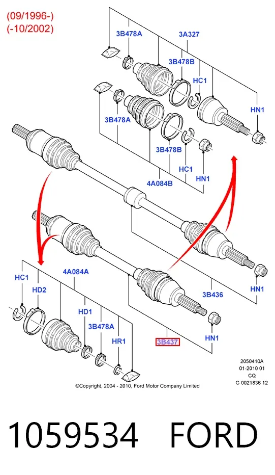 Правая полуось 1059534 Ford