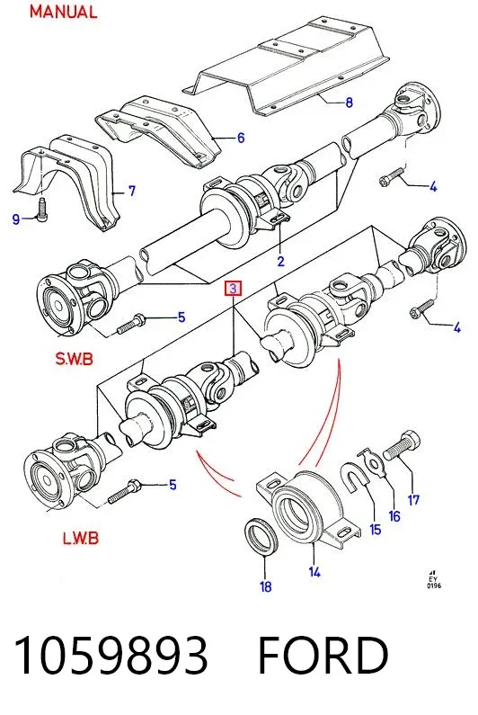 Кардан задний 1059893 Ford