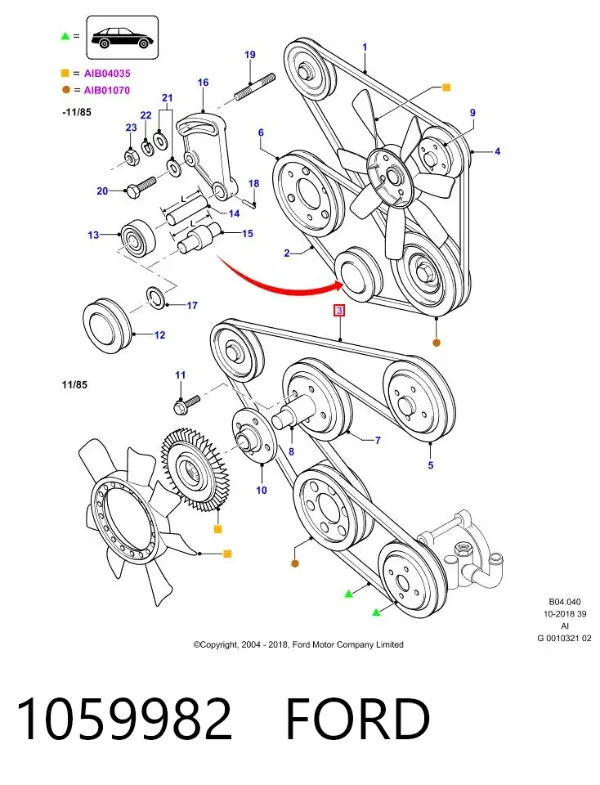 Ремень генератора 1059982 Ford