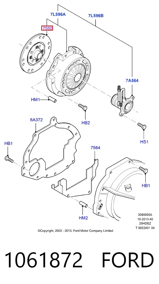 Диск сцепления 1061872 Ford