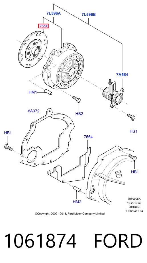 Диск сцепления 1061874 Ford