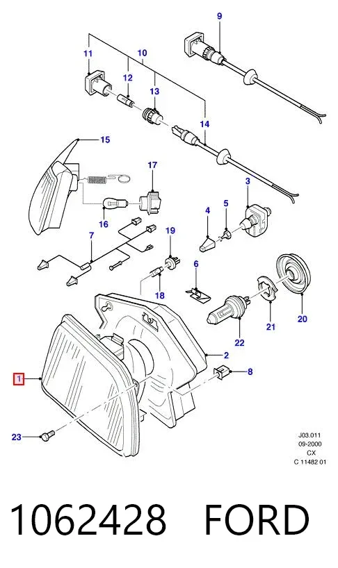 Левая фара 1062428 Ford