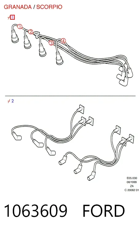 Высоковольтные провода 1063609 Ford
