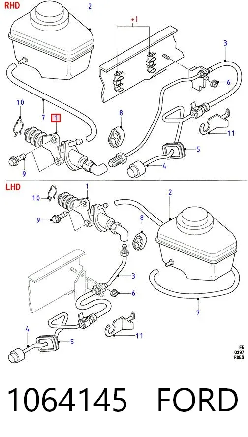 Главный тормозной цилиндр 1064145 Ford