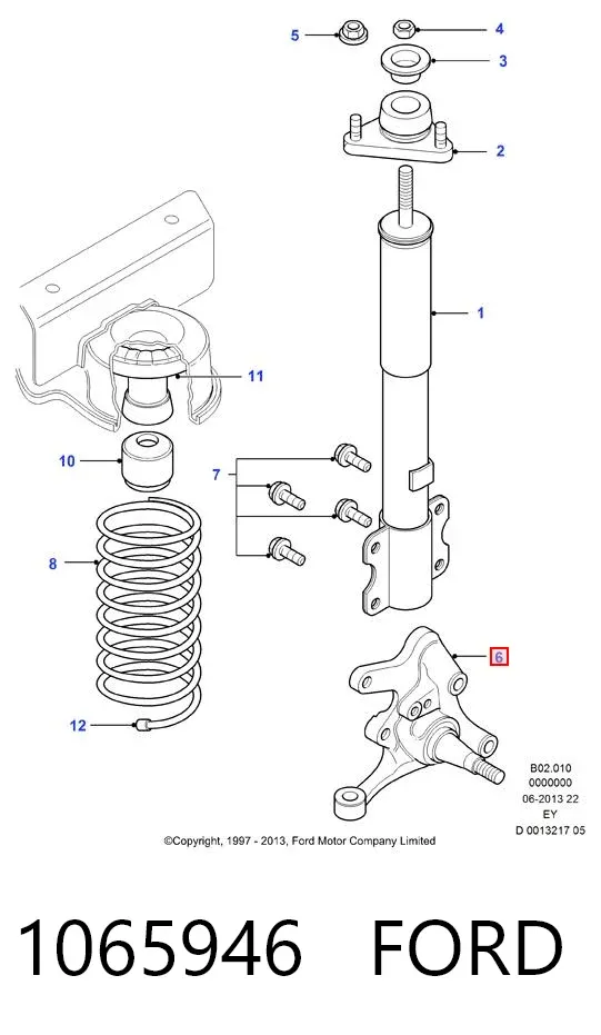 Цапфа передняя правая 1065946 Ford