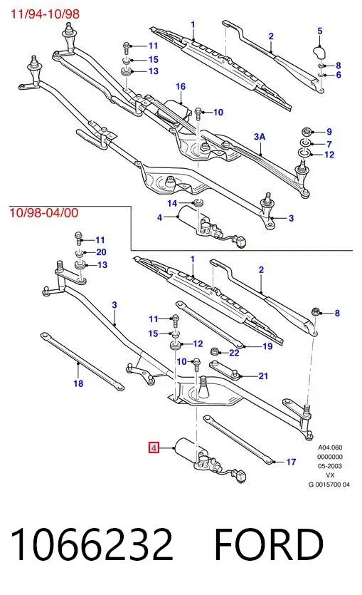 Мотор дворников 1066232 Ford