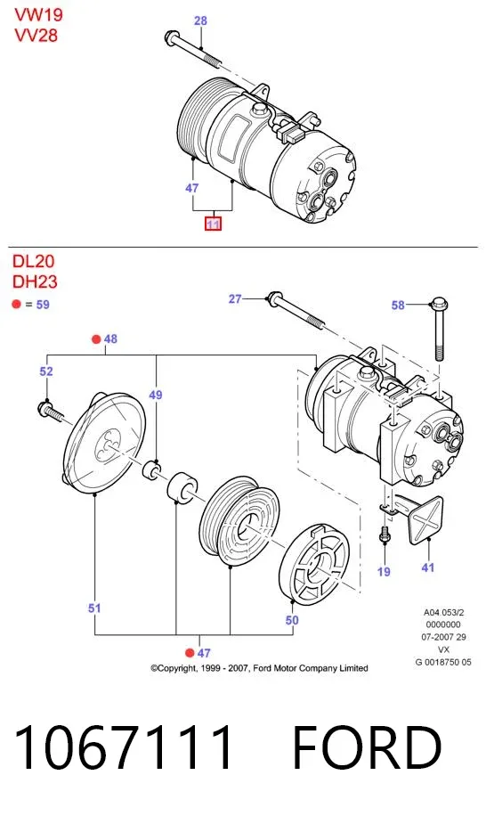 Компрессор кондиционера 1067111 Ford