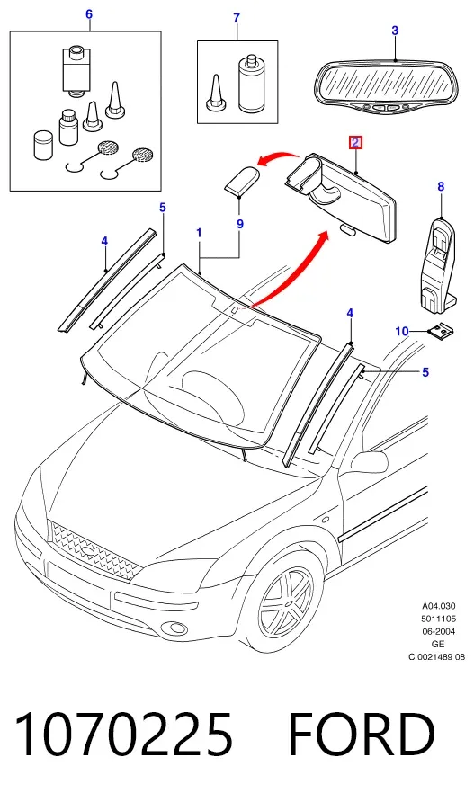 Зеркало заднего вида 1070225 Ford