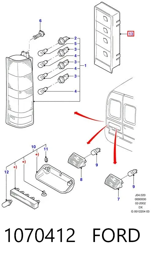 Плата заднего фонаря контактная 1070412 Ford
