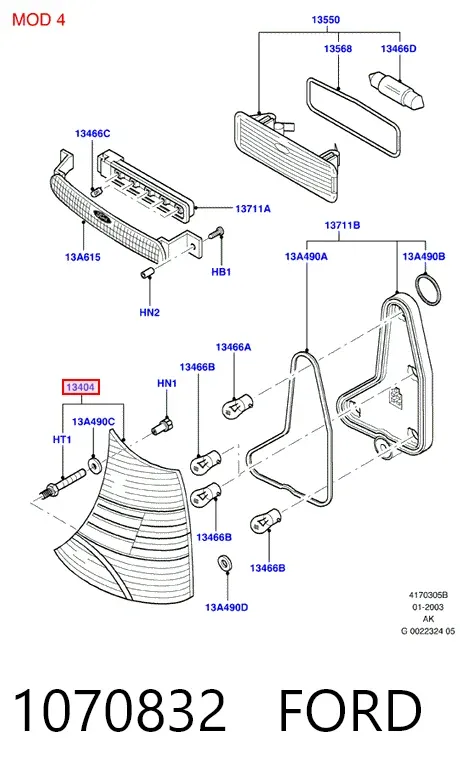 Задний фонарь Ford Focus I