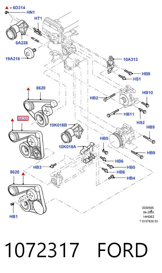 Ремень генератора 1072317 Ford