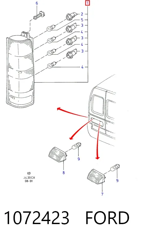 Задний фонарь 1072423 Ford