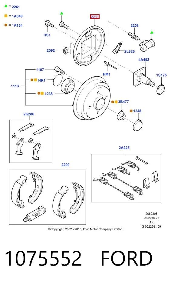 Цилиндр тормозной колесный 1075552 Ford