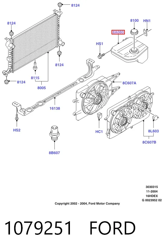 Бачок системы охлаждения 1079251 Ford