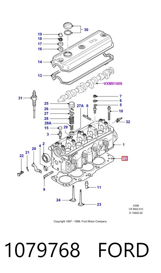 Прокладка ГБЦ 1079768 Ford