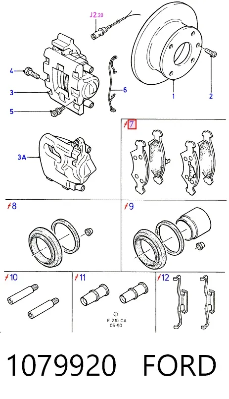 Передние тормозные колодки 1079920 Ford