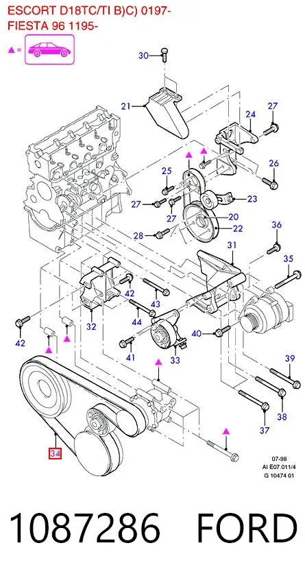 Ремень генератора 1087286 Ford