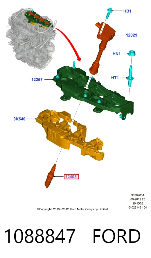 Свечи зажигания 1088847 Ford