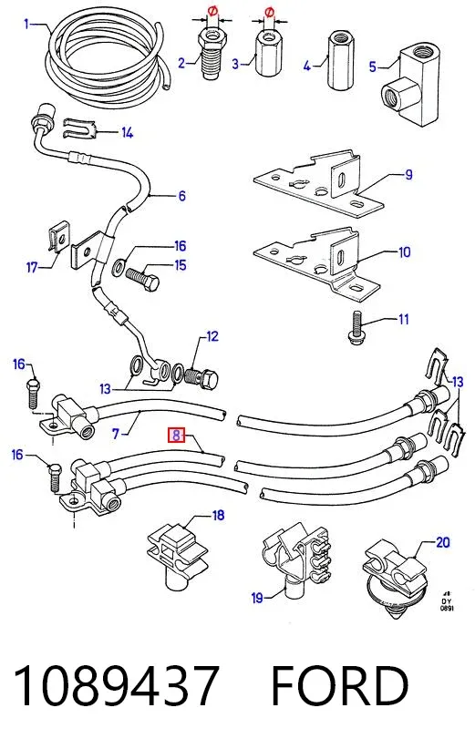 Задний тормозной шланг 1089437 Ford