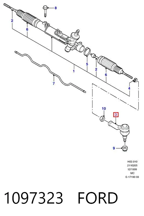 Рулевой наконечник 1097323 Ford