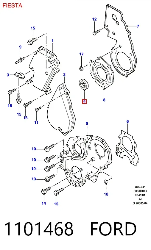 Сальник коленвала 1101468 Ford