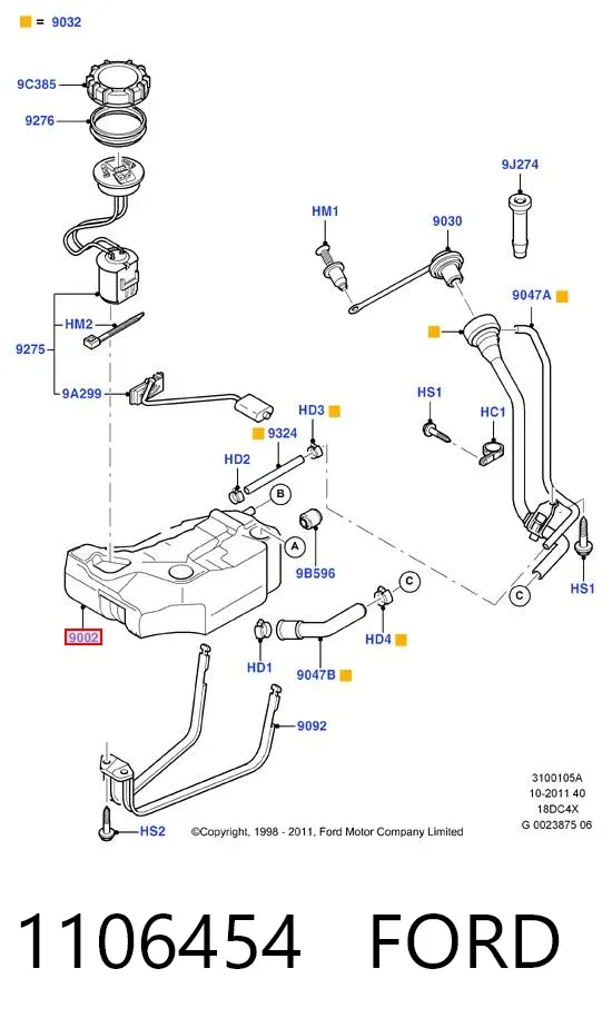 Бензобак 1106454 Ford