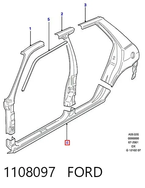 Порог внешний правый 1108097 Ford