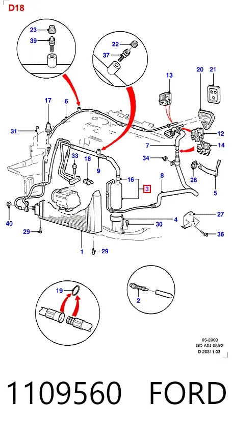 Осушитель кондиционера 1109560 Ford