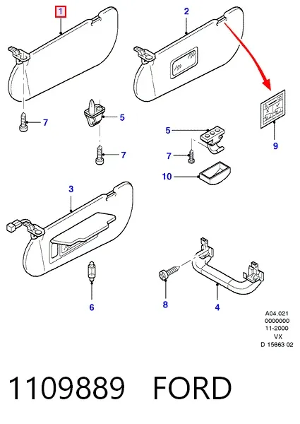 Солнцезащитный козырек 1109889 Ford