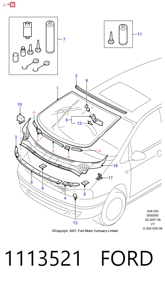 Лобовое стекло 1113521 Ford