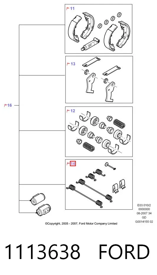 Цилиндр тормозной колесный 1113638 Ford