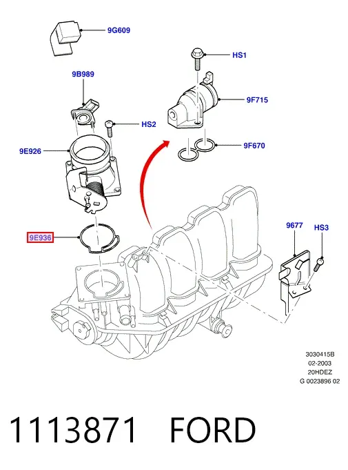 Прокладка дроссельной заслонки 1113871 Ford