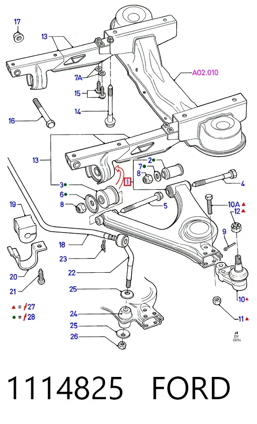 Рычаг передней подвески левый 1114825 Ford