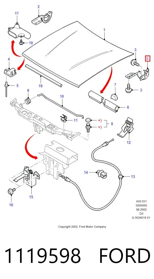 Петля капота правая 1119598 Ford