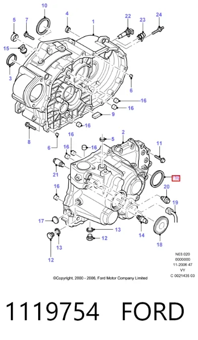 Сальник редуктора переднего моста FORD 1119754