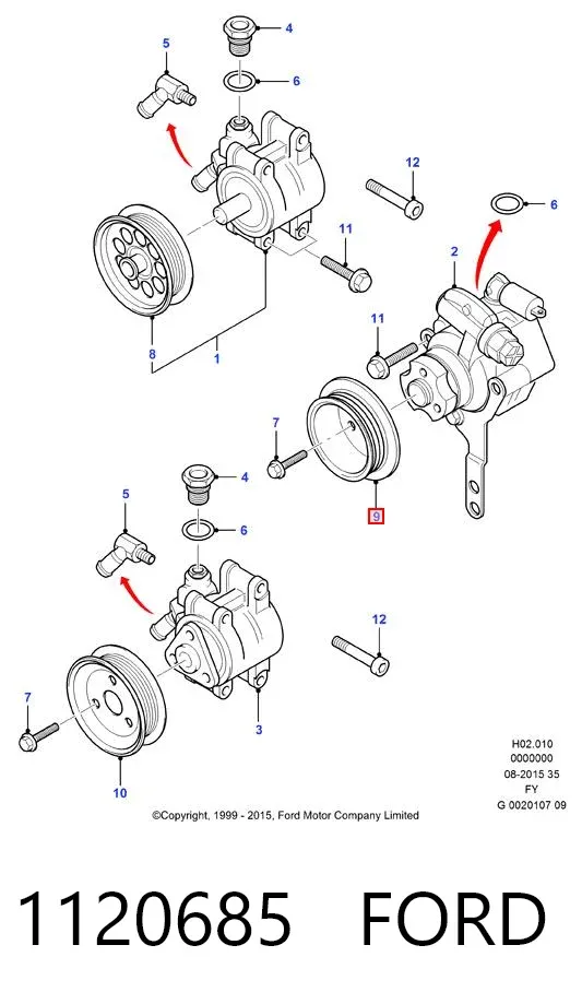 Шкив насоса ГУР 1120685 Ford