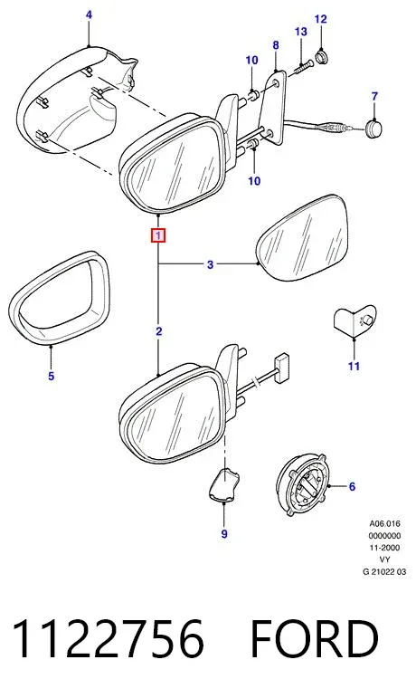 Левое боковое зеркало 1122756 Ford