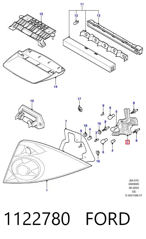 Фонарь задний левый 1122780 Ford